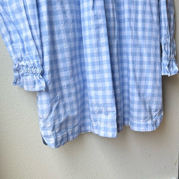 Hill House The Colette Dress in Blue Jacquard Check Ruffle Sz XS - Picture 12 of 15